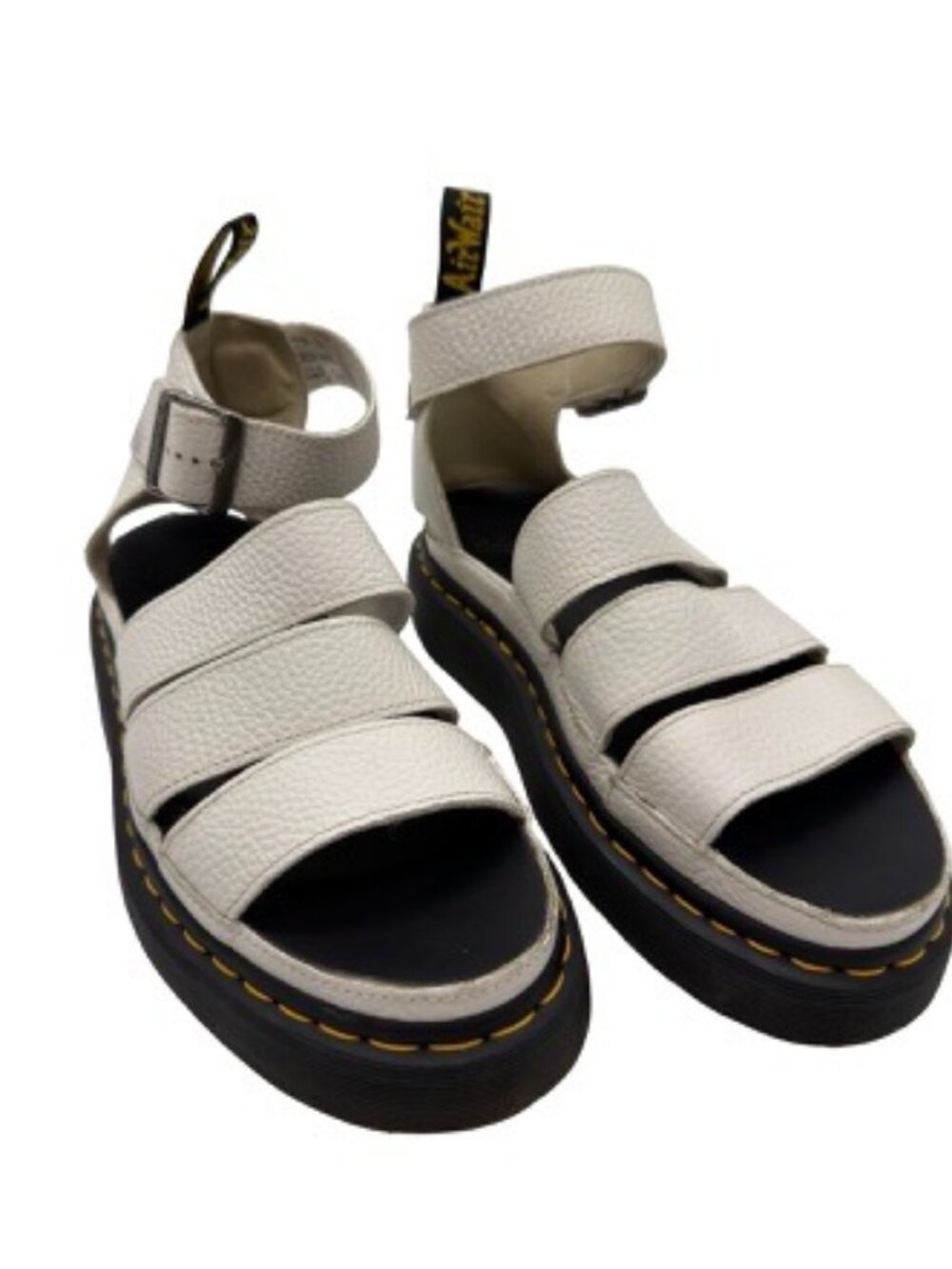 Clarissa II Women's Leather Platform Sandals White Size 9